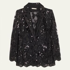 NWT Alice + Olivia Judith Sequin Embelished Black Blazer Size 4